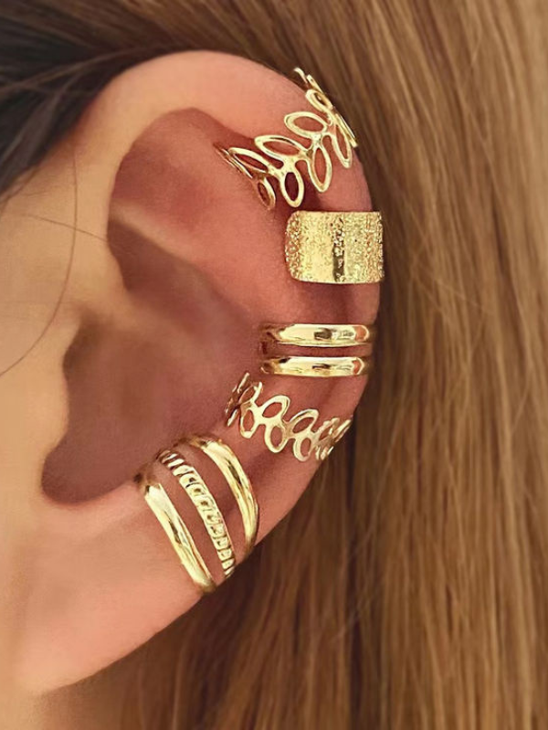 5 peças de piercing dourados