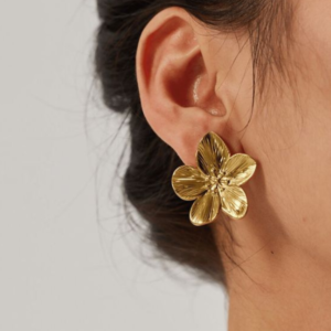 Brincos com laço de strass & design de pérola – Dourado