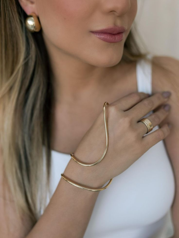 Pulseira/Bracelete Dourado decoração de nó