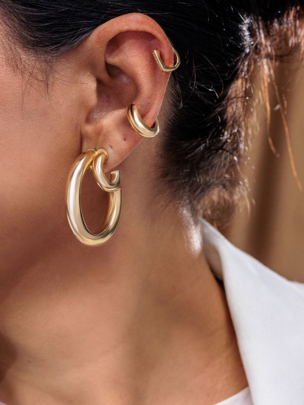 Brinco Argola Tripla Dourado