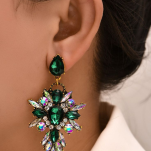 Brinco com decoração de strass – dourado