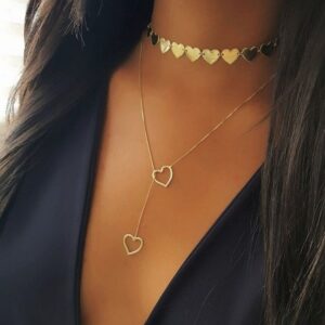 2 peças/conjunto colar strass pingo d’água & retângulo