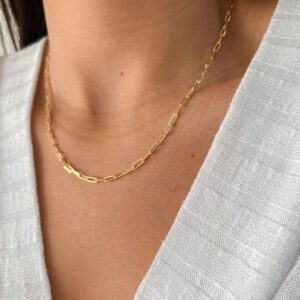 Colar De Corrente Minimalista Dourado ou Prata