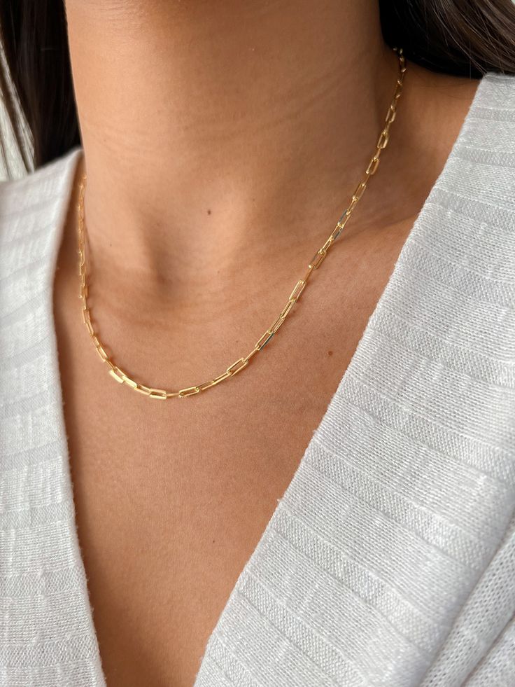 Colar De Corrente Minimalista Dourado ou Prata